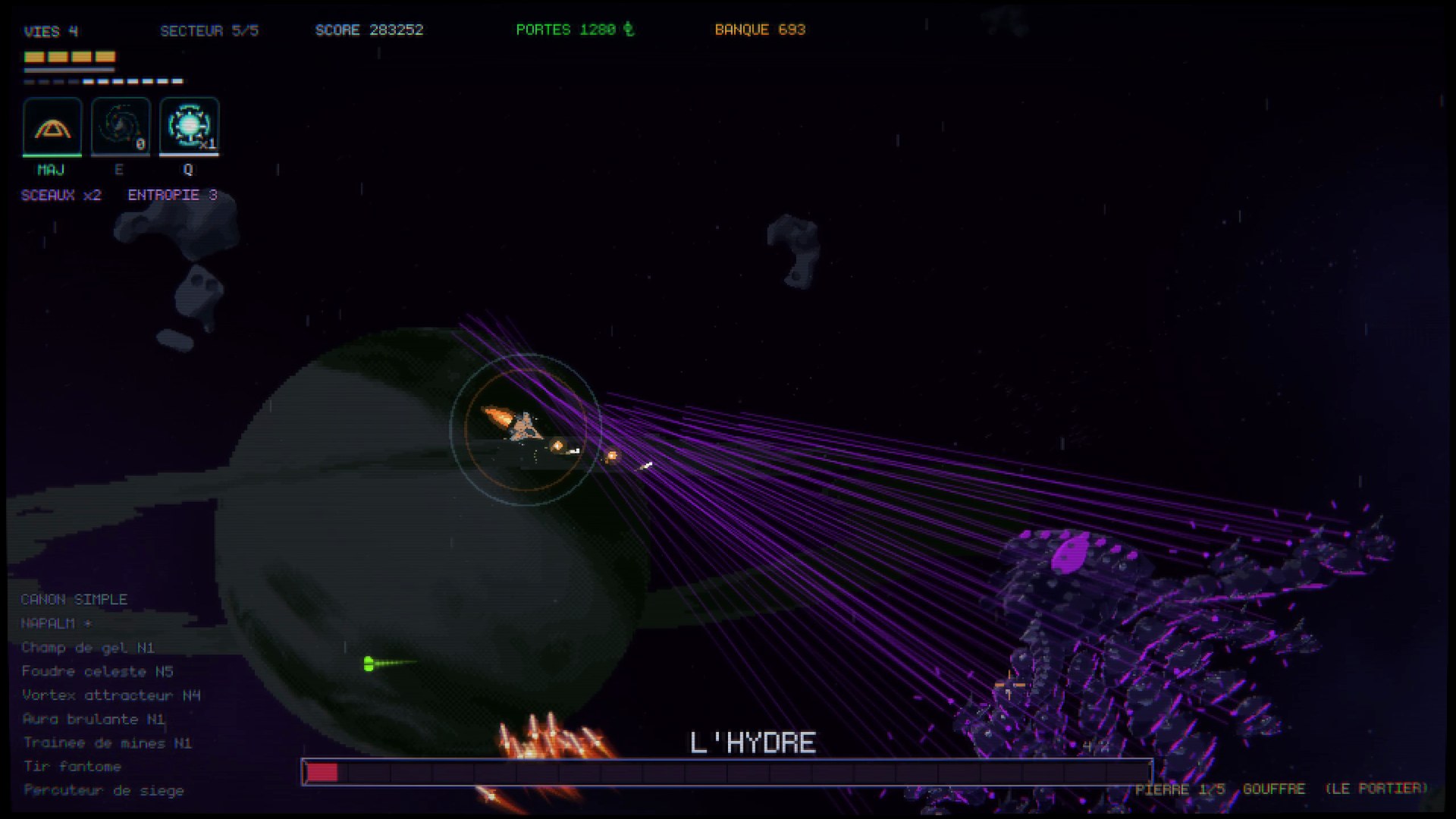 Vesper Drift - the Hydra boss firing lasers